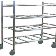 Portable Cremation Storage Rack with Full Rollers