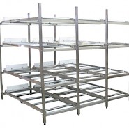 Mortuary Rack System with Full Rollers